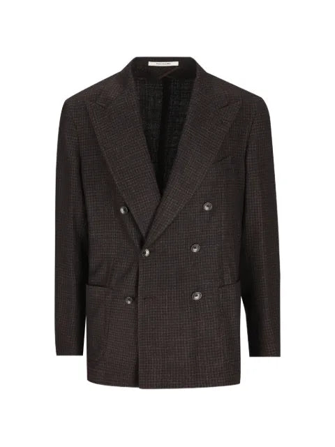 Tagliatore double-breasted micro-check jacket