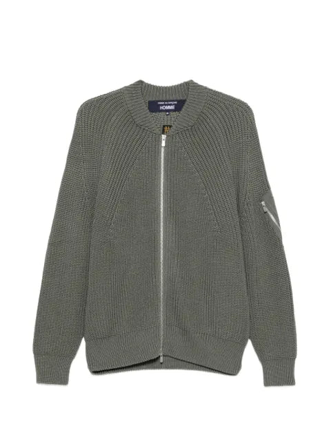 Comme des Garçons Homme zip-up ribbed-knit cardigan
