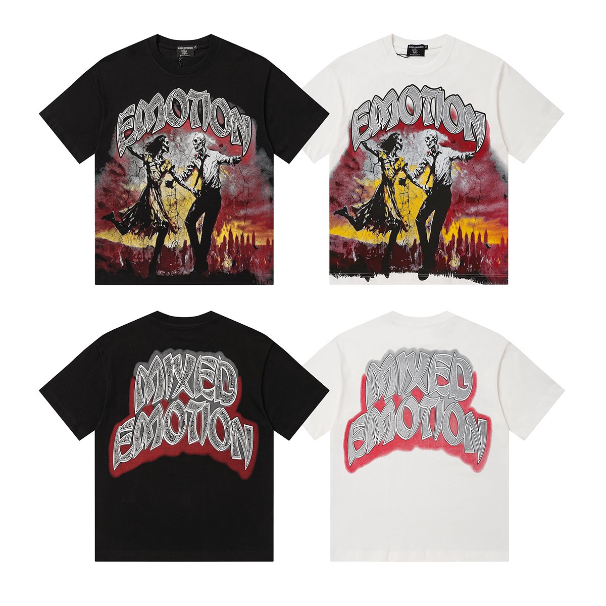 MIXED EMOTION Skeleton Graphic T-Shirt